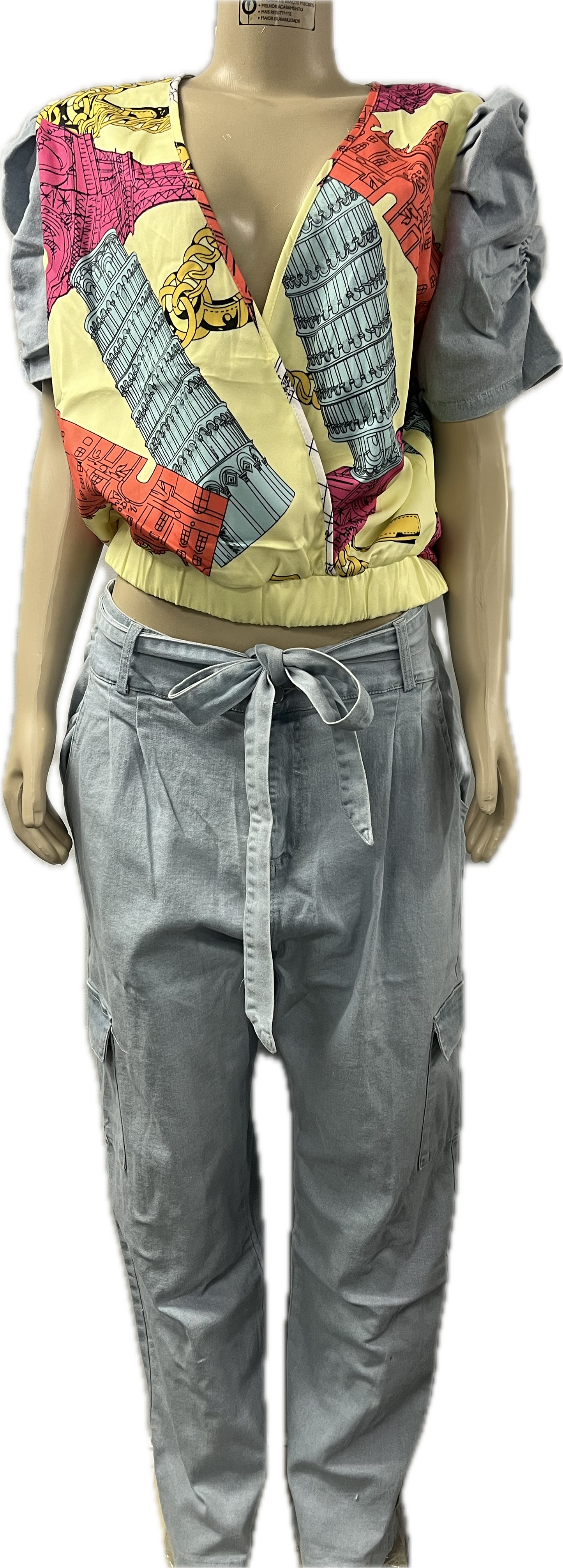 Colorful Jean Two Piece