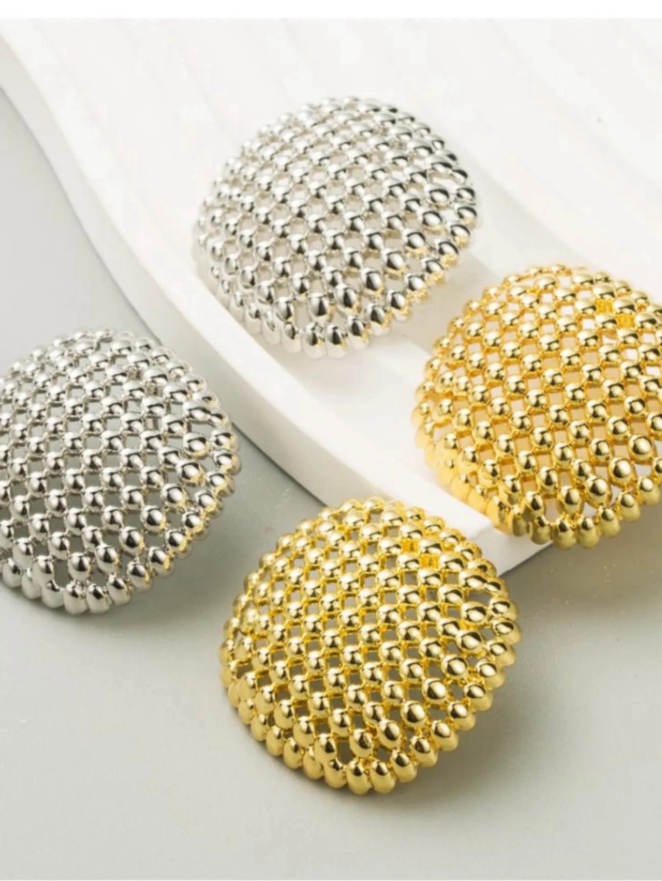 Gold silver earrings