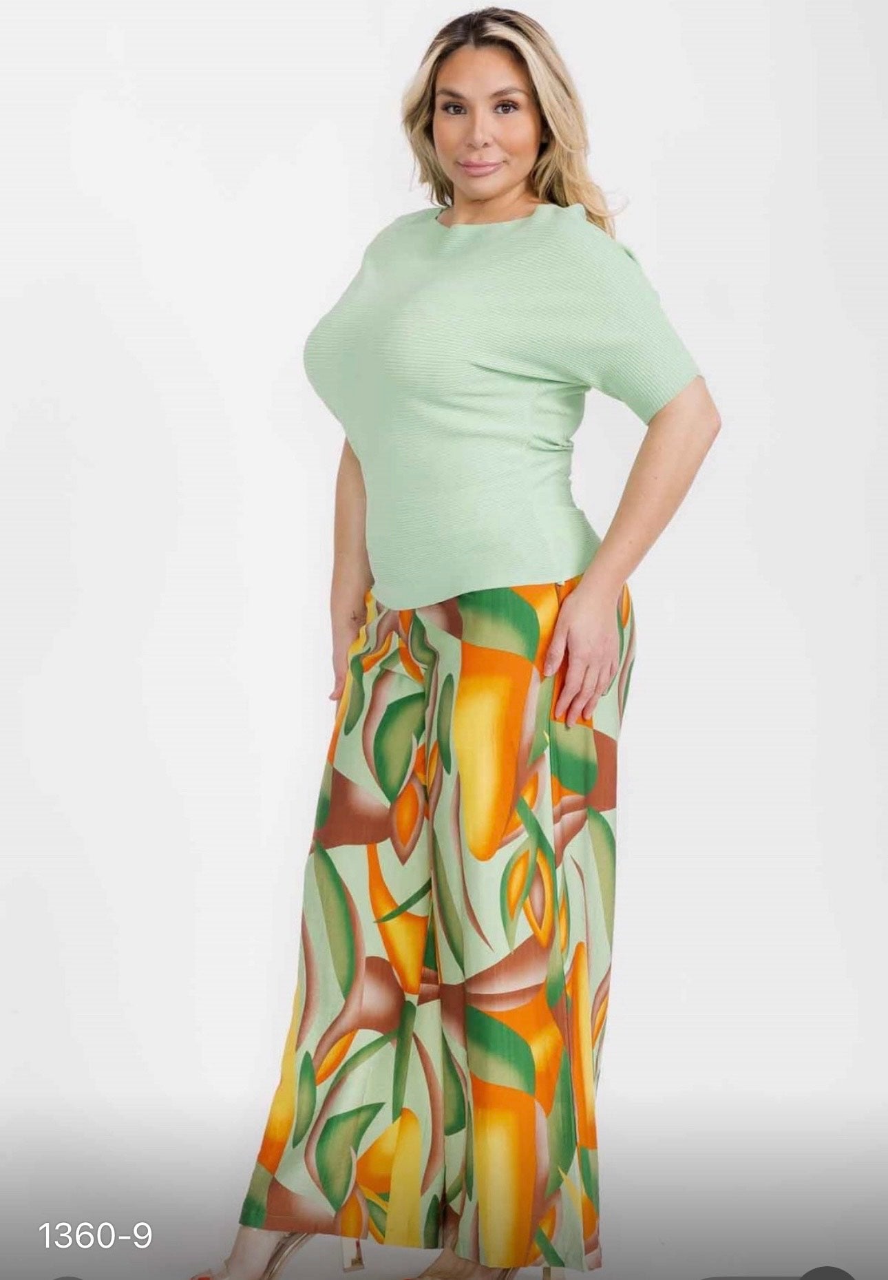 Pants green orange