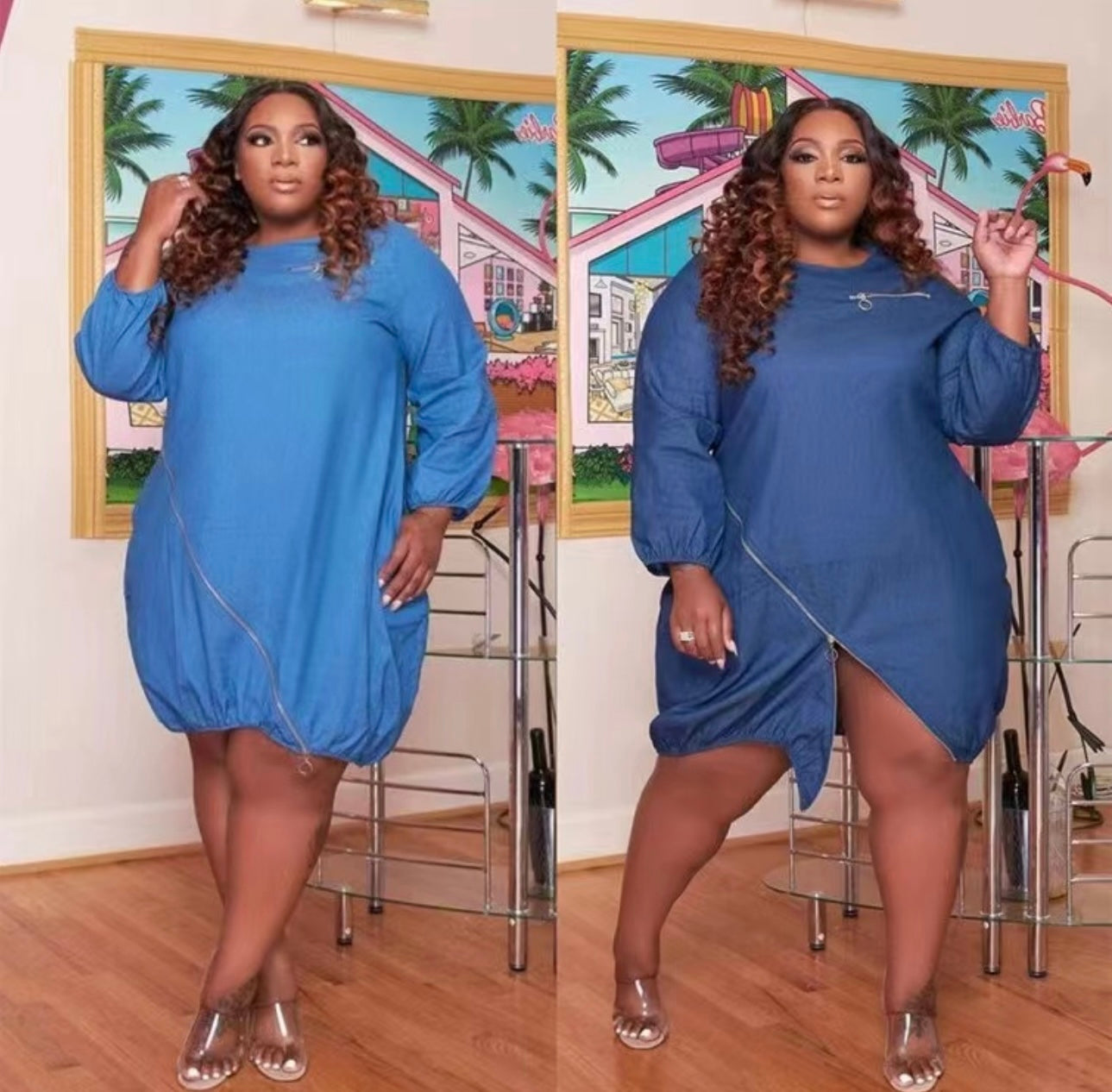 4XL Blue jean dress