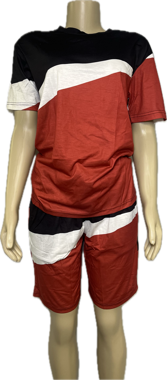 Tri-Colored Short Set