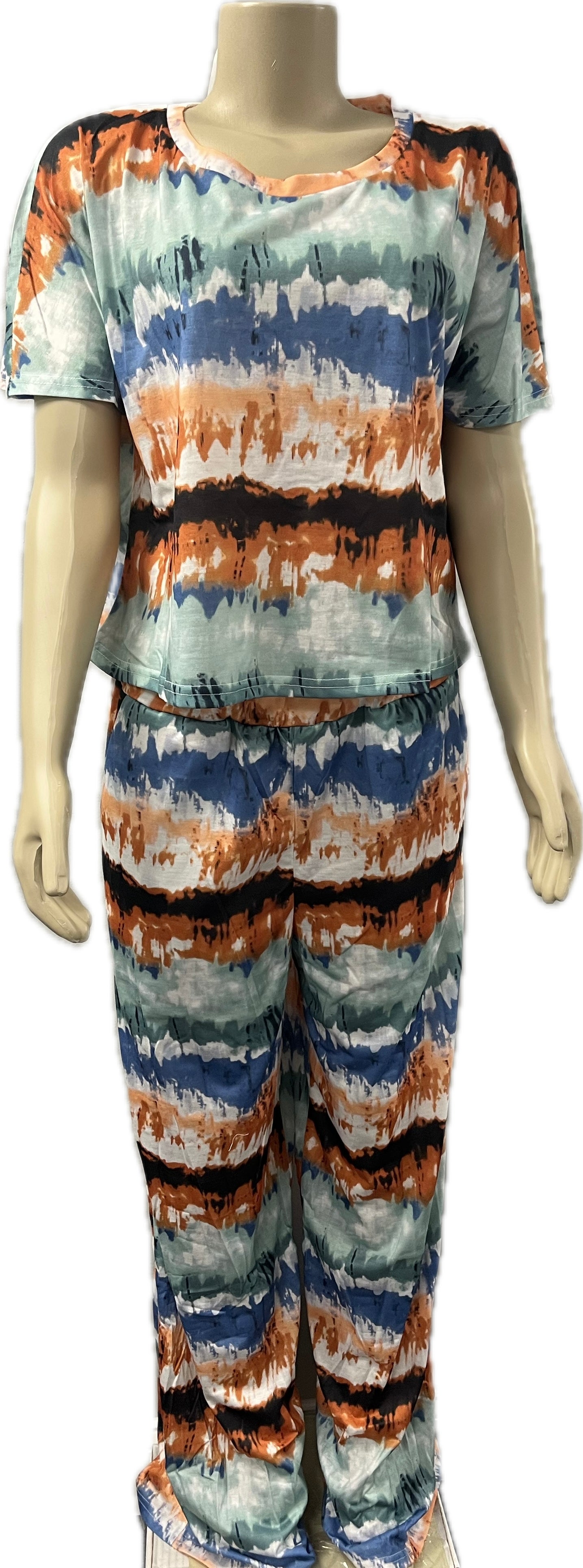Striped Tye-Dye Two Piece