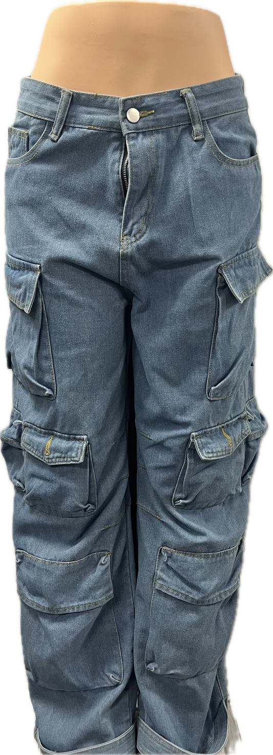 Big Pocket Blue Jeans