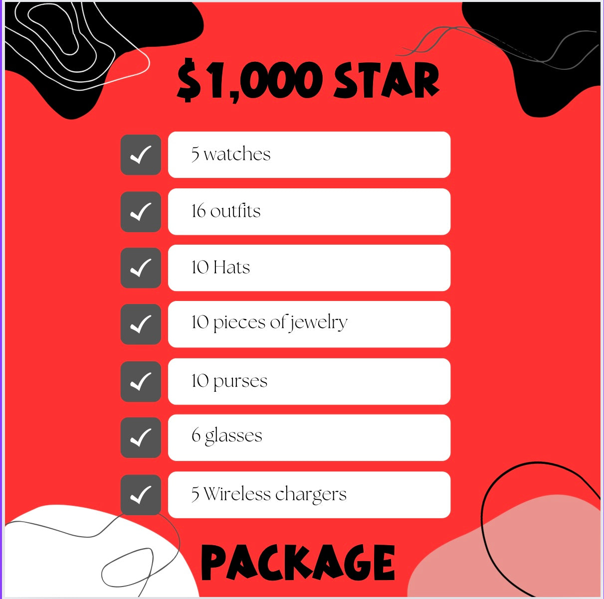 $1,000 Star package